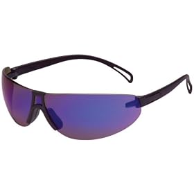 AO Safety/3M Tekk 11696 Virtua V7 Mirror Lens Safety Glasses, Black Frame, Blue Mirror Lens