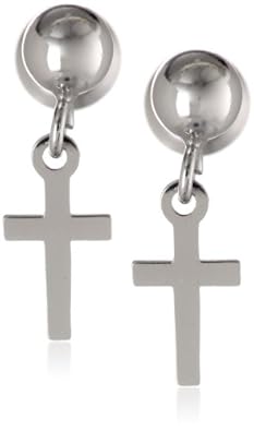 Cheap Girls Jewelry Childrens Sterling Silver Cross From 4mm Bead Drop Earrings For Sale