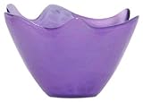 Colorful Recycled Art Glass Small Grape Wave Rim Bowl 8"D, 5"H