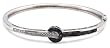 Sterling Silver Black and White Diamond Bangle Bracelet (3/4 cttw)