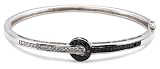 Sterling Silver Black and White Diamond Bangle Bracelet, (0.75 cttw)