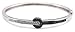 Sterling Silver Black and White Diamond Bangle Bracelet (3/4 cttw)