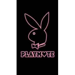 Playboy Strandlaken Neon Text 180x100 cm schwarz/pink