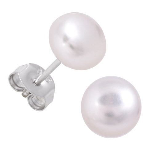 Bella Donna Damen Perlen-Ohrstecker  925/000 Silber 2 S&uuml;sswasser-Zuchtperlen 8,0 - 8,5 mm  Preisvergleich
