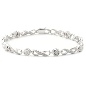 9ct White Gold Diamond Bracelet
