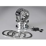 3213 Rock 8 Bead Lock Wheel Chrome 55x36mm (2) by HPI