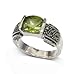 Genuine Marcasite and Cushion Peridot Deco Style title=