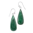 .925 Silver & Green Malachite Teardrop Earrings