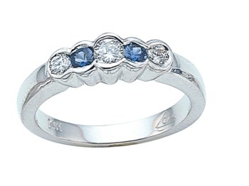 0.45 cts Genuine Sapphire Band - Platinum, 14kt White or Yellow Gold