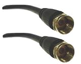 RG6 F Connector to F Connector - 6 Feet - Connects satallite or cable to TV or receiver