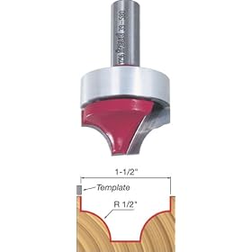 Freud 39-580 1-1/2-Inch Diameter Top Bearing Ovolo Groove Router Bit with 1/2-Inch Shank