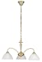 Eglo 83016A Lord 3 Light Chandelier Fixture, Brass Coated Alabaster