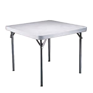 Lifetime 22315 37-Inch Square Folding Table, White Granite, 37-Inch Square Molded Top by 