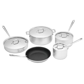 Click here to buy All-Clad Master Chef 2  9-Piece Cookware Set with Nonstick Fry Pan by All-Clad.