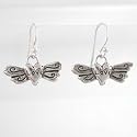 Sterling Silver Love Earrings on Winged Heart, #8879