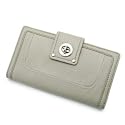 Marc by Marc Jacobs Totally Turnlock Leather Flap Clutch Wallet French Grey