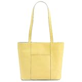 Baekgaard Leather Tote - Lemon/Caribbean Blue