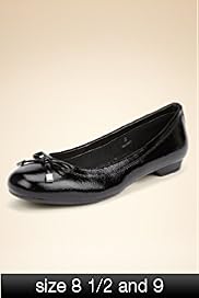 Footglove Fashion Leather Wide Fit Bow Pumps