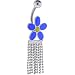 PAMELA ANDERSON Silver Blue FUNKY FLOWER Dangle Belly Ring