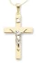 14k Yellow Gold Polished Crucifix on 18" Yellow Gold Chain