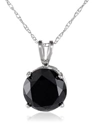 14k Black Diamond 2cttw Solitaire Pendant Necklace, 18"