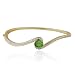 Yellow Gold Plated Sterling Silver Peridot and Diamond Bangle Bracelet