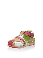 Billowy Sandalias planas (Beige / Rojo)