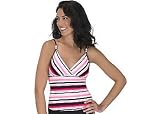 Caribbean Joe Cabanna Stripe Surplice Tankini