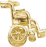 Wheelchair Charm, 10k Yellow Gold