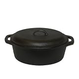 Cajun Cookware Seasoned Cast Iron Oval Casserole Pot 7 QT