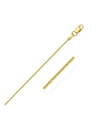 1.0mm 10K Yellow Gold Wheat Chain