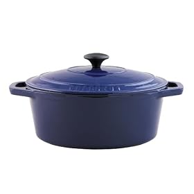 Paderno World Cuisine 10.625 by 8.25 Inch Blue Oval Dutch Oven by Paderno World Cuisine