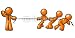 Wallmonkeys Peel and Stick Wall Decals - Orange Man Tug of War - Removable Graphic