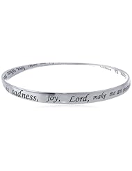 Sterling Silver "Where There Is Sadness, Joy , Lord Make Me An Instrument Of Your Peace" Bangle Bracelet