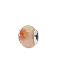 Sterling Silver Pink Cracked Agate Stone Charm