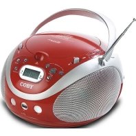 Coby MPCD471-RED Portabler MP3/CD Stereo inkl. Radio/USB Port/Digitales LCD