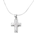 Sterling Silver Solid Cross Pendant with 18' Snake Chain