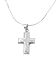 Sterling Silver Solid Cross Pendant with 18" Snake Chain