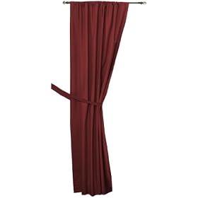 Kennedy Home Collection 21192 Canvas Weave Blackout Curtain, Burgundy, 40 by 84-Inches