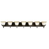 Casual Lighting 7-Light Vanity - Oil-Rubbed Bronze/Wilshire Glass (7x48