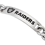 Stainless Steel Oakland Raiders Name Logo ID Bracelet