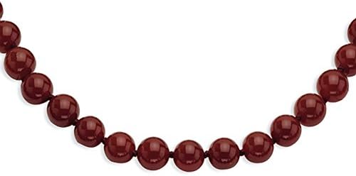 Sterling Silver Smooth Beaded Carnelian Necklace, 18 inch, Jewelry Chains and Necklaces for Women