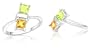 Princess Cut Citrine Peridot Ring Sterling Silver