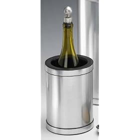Kraftware 76378 Mylar Brushed Chrome Deluxe Wine Chiller with Bands by Kraftware