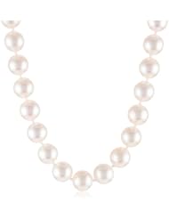 14k Yellow Gold Saltwater Cultured Akoya Cultured Pearl AA Grade 7.5-8mm Necklace, 24"