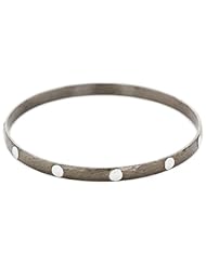 GURHAN "Midnight" Dark Silver with White Silver Flakes Bangle Bracelet