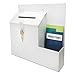 Deflect-o Plastic Suggestion Box with Locking Top, 13-3/4 x 3-5/8 x 13, White