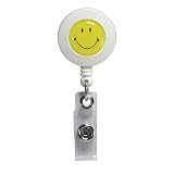 BAU68808 - Reel, ID Card, Smiley Face, With Clip, Extends 30, 12/PK