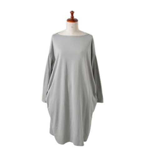 (ファクトリー)FACTORY ペルーコットン ボートネックカットソーワンピース t-08