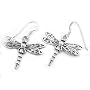 Pretty Sterlng Silver Filigree Dragonfly Hook Earrings